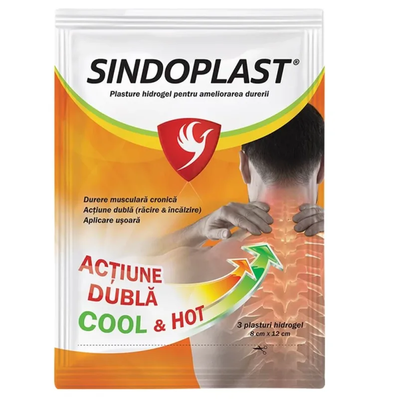 Plasturi cu hidrogel pentru ameliorarea durerii Sindoplast, 3 bucăți, Fiterman Pharma — preț și oferte