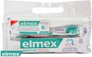 Set Elmex Sensitive în geantă de călătorie 1×1 set, pastă de dinți 75 ml + pastă de dinți 20 ml + periuță de dinți