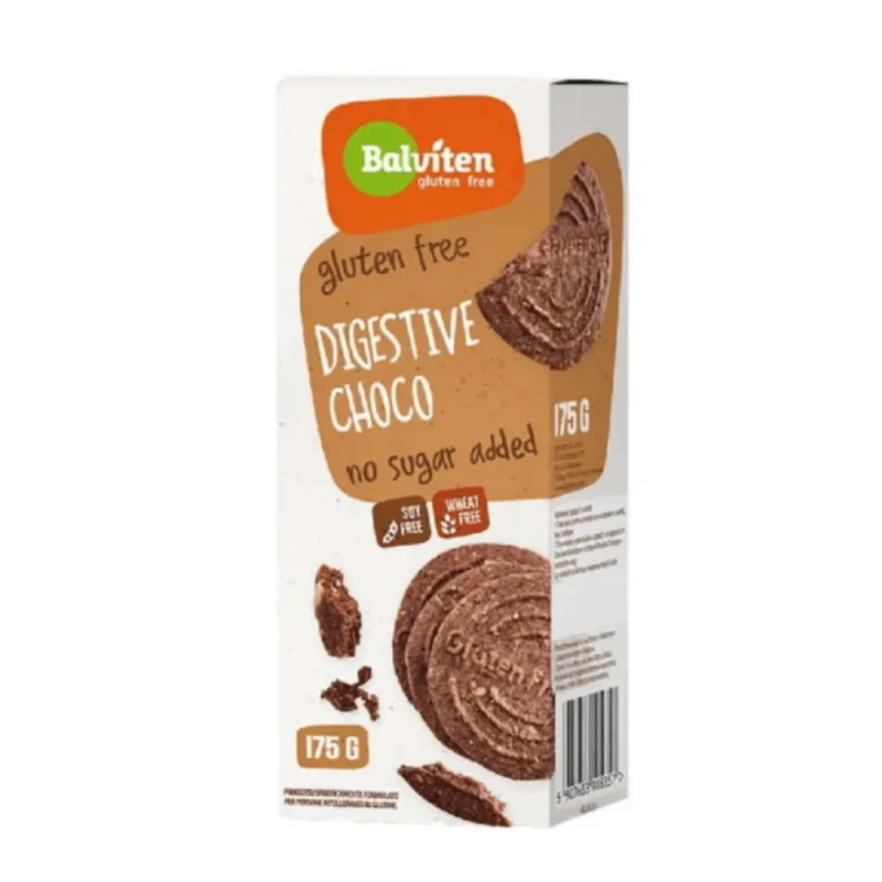 Biscuiti digestivi cu cacao fara gluten, 175 g, Balviten — preț și oferte