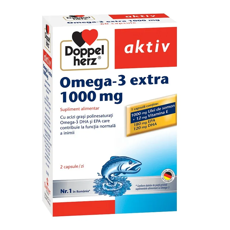 DOPPELHERZ Omega3 Extra 1000mg+v.E 60cps — preț și oferte