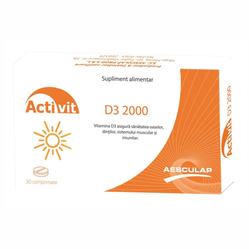 Activit D 2000UI x 30cp AESCULAP — preț și oferte