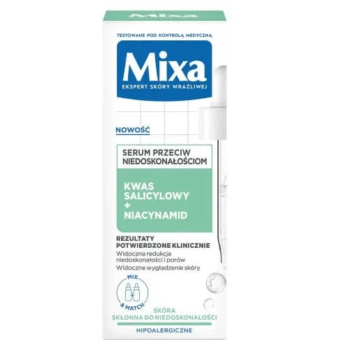 Mixa Ser împotriva imperfecțiunilor Acid salicilic + Niacinamidă, 30 ml — preț și oferte