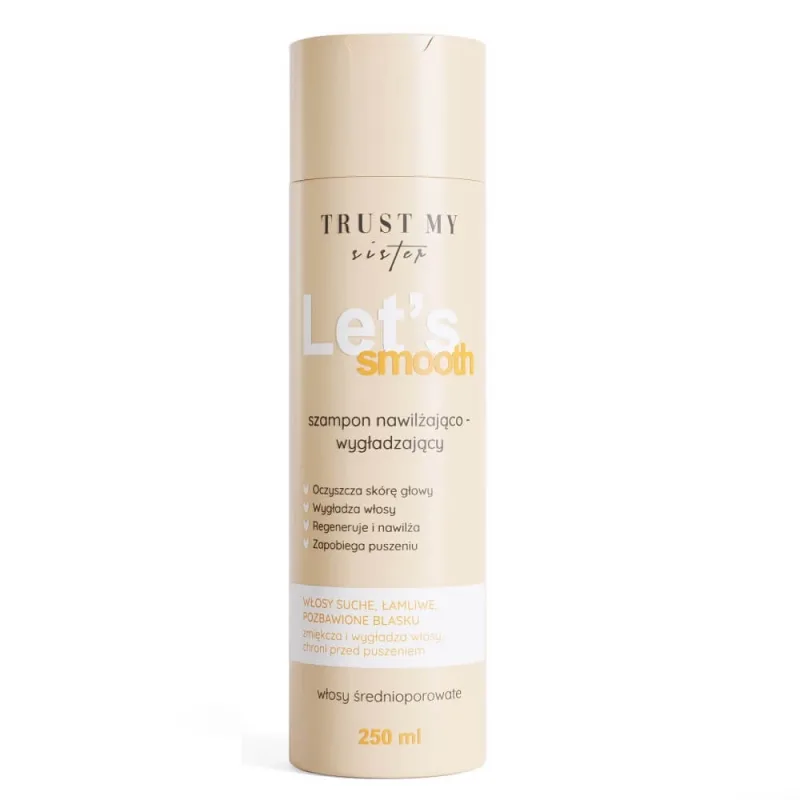 Șampon Trust My Sister Let's Smooth pentru păr mediu poros, hidratant și netezitor, 250 ml — preț și oferte