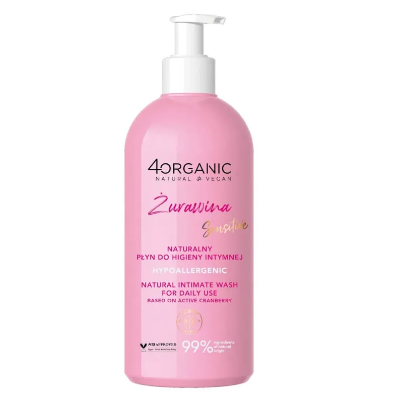 4organic Loțiune naturală pentru igienă intimă Cranberry, 350 ml — preț și oferte