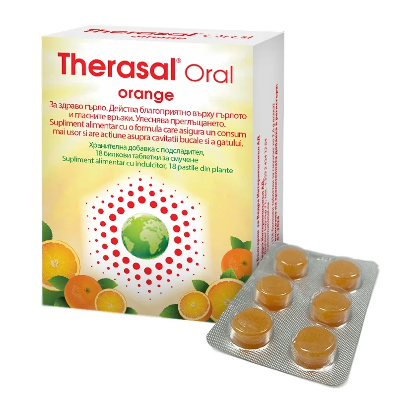 Therasal Oral Orange, fara zahar, 18 pastile, Vedra — preț și oferte