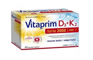 Vitaprim D3 Forte 2000 + K2, 60 capsule