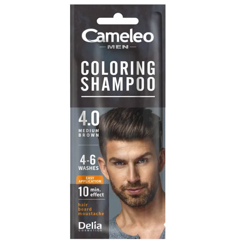 Cameleo Men Șampon colorant pentru bărbați 4.0 Medium Brown, 15 ml — preț și oferte