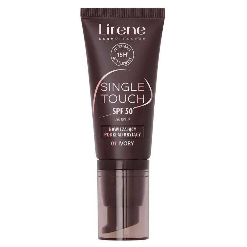 Lirene Single Touch SPF50 Fond de ten hidratant și acoperitor 01 Ivory, 30 ml — preț și oferte