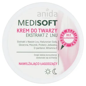 Anida Medisoft Cremă de față hidratantă și calmantă cu extract de in, 100 ml