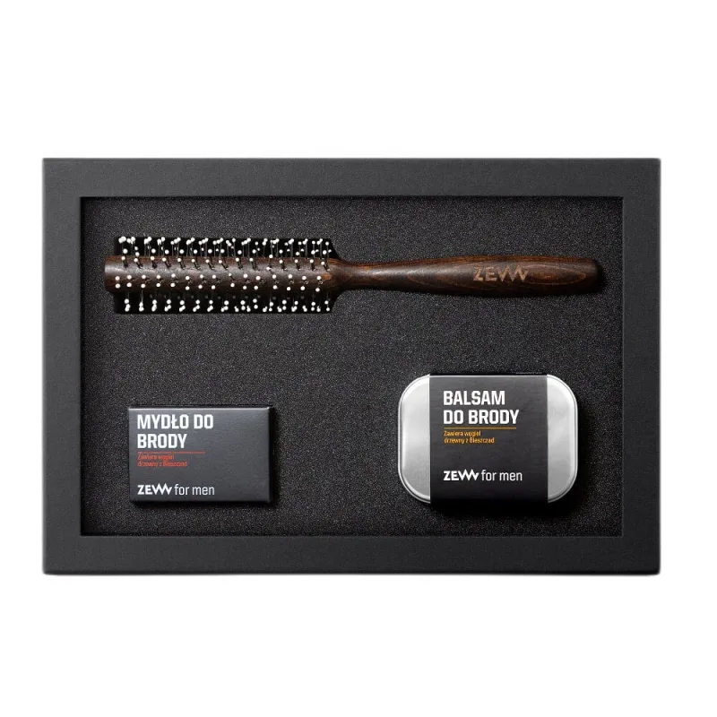Zew For Men Beard on Rough Set Săpun pentru barbă 85 ml + Balsam pentru barbă 80 ml + Roller pentru păr și barbă — preț și oferte