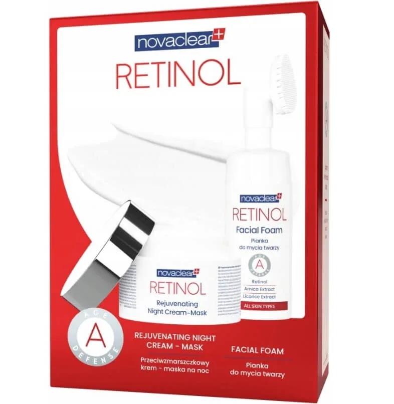 Novaclear Retinol Cremă de noapte antirid - mască 50 ml + spumă de spălare a feței 100 ml — preț și oferte