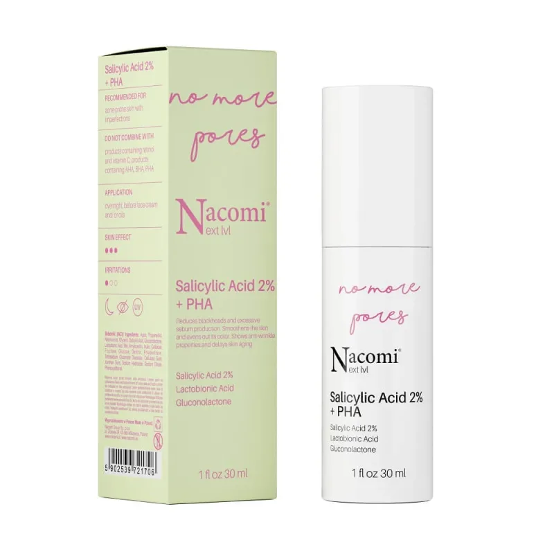 Nacomi Next Level Acid salicilic 2% + PHA, 30 ml — preț și oferte