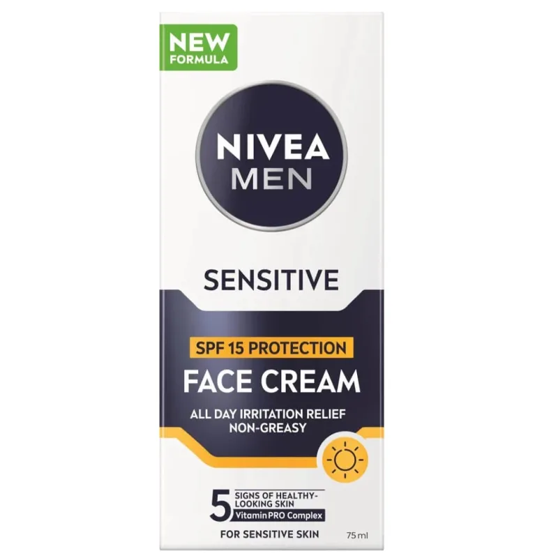Nivea Men Sensitive Protective Face Cream SPF15, 75 ml — preț și oferte