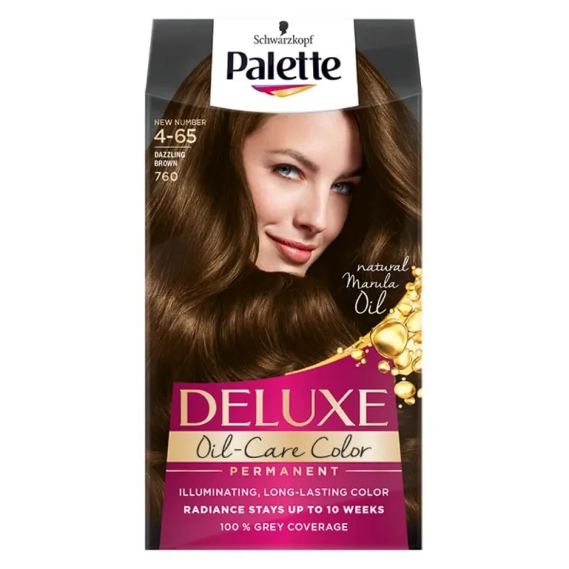Palette Deluxe Oil-Care Color Vopsea de păr cu micro-oil 760 (4-65) Dazzling Brown — preț și oferte