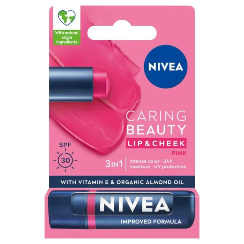 Nivea Lip Care 3-in-1 roz, 4.8 g — preț și oferte
