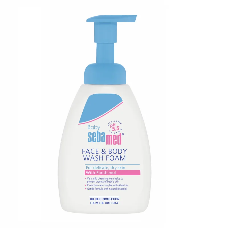 Spuma dermatologica de curatare pentru fata si corp Baby, 400 ml, Sebamed — preț și oferte