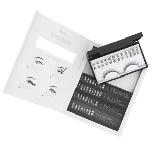 Nanolash DIY Extensions Starter Kit Gene artificiale 10.12.14mm Classy 36 bucăți + Eyelash Bonder, 5 ml + Eyelash Sealer, 5 ml + Eyelash Applicator, 1 buc + Eyelash Remover, 5 ml