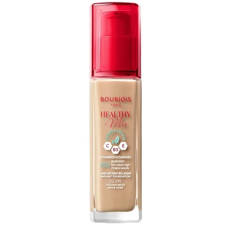 Bourjois Healthy Mix Clean Vegan Primer iluminator 52.2 bej auriu, 30 ml — preț și oferte