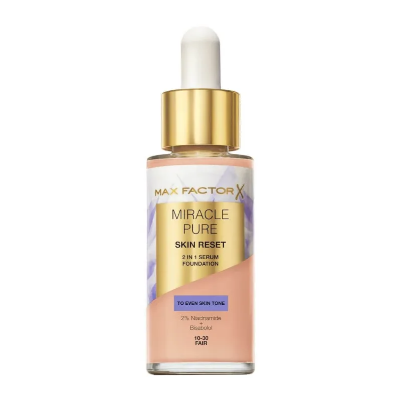 Max Factor Miracle Pure 2-in-1 Skin Reset Ser hrănitor Primer cu formulă vegană 10-30 Fair, 30 ml — preț și oferte