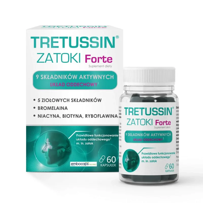 First Aid Kit Tretussin Zatoki Forte, 60 capsule Domowa Apteczka — preț și oferte