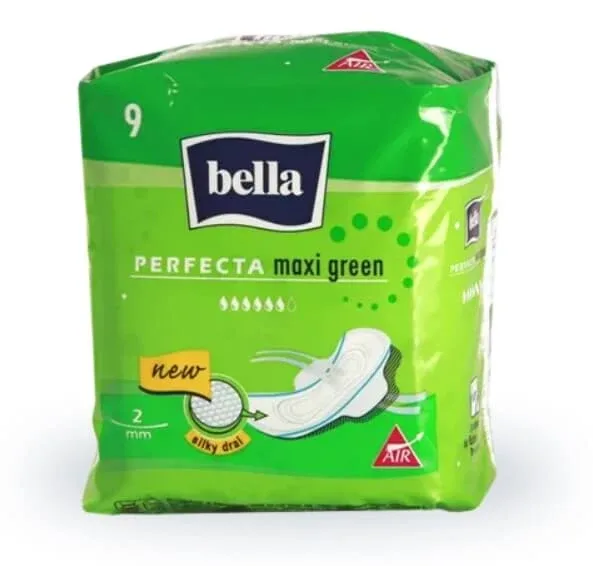 Prosoape sanitare, Bella Perfecta Maxi Green, Silky Drai, 9 buc — preț și oferte