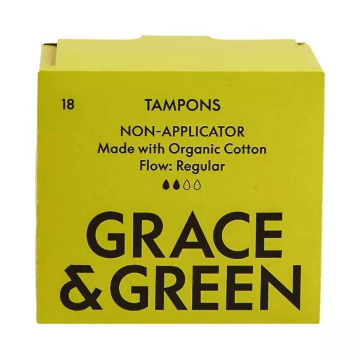 Tampoane din Bumbac Organic Fara Aplicator, Normal, 18 Bucati, Grace and Green — preț și oferte