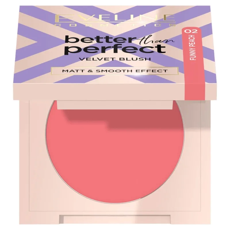 Eveline Cosmetics Better Than Perfect Velvet Blush Fard de obraz presat 02 Funny Peach, 2.3 g — preț și oferte