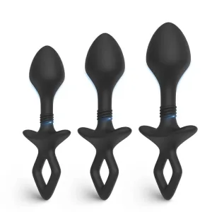 S-Hande FlexiCore Set de dopuri anale Negru, 3 bucăți