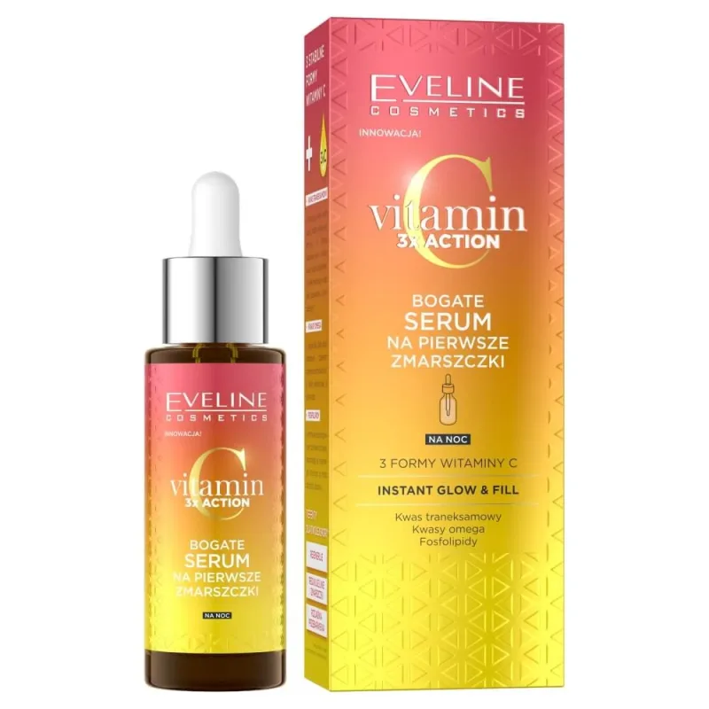 Eveline Vitamina C 3x Acțiune Ser bogat pentru primele riduri, 30 ml — preț și oferte