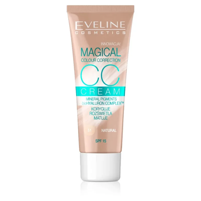 Eveline Cosmetics Magical Colour CC Cream Fond de ten multifuncțional 51 Natural, 30 ml — preț și oferte
