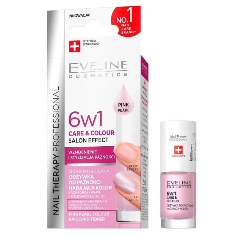 Eveline Cosmetics Nail Therapy Professional 6in1 Care amp; Colour Balsam de unghii concentrat Pink Pearl, 5 ml — preț și oferte