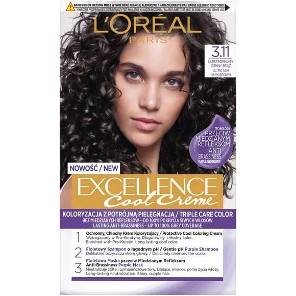 L Oreal Paris Excellence Cool Creme dye 3.11 Ultra Dark Brown — preț și oferte