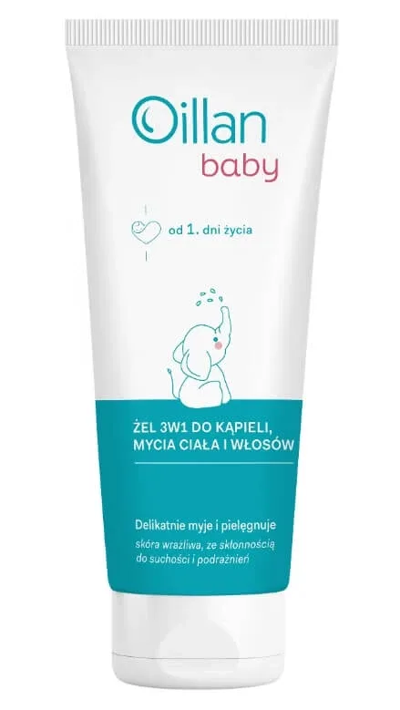Oillan Baby 3 în 1 baie și spălare pentru corp și gel de păr din prima zi, 100 ml — preț și oferte