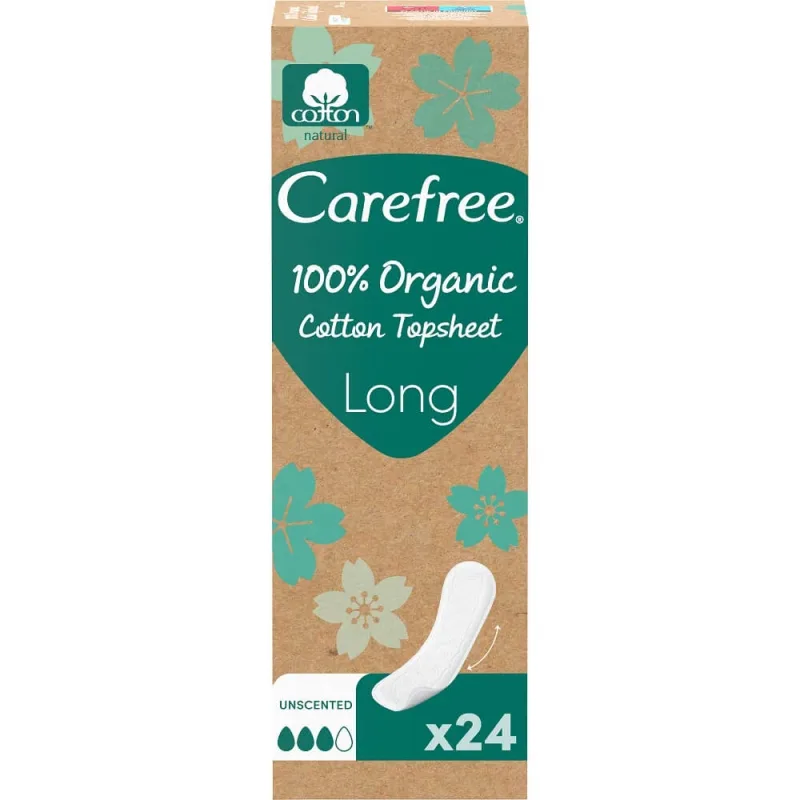 Tampoane sanitare lungi din bumbac organic Carefree, 24 buc — preț și oferte
