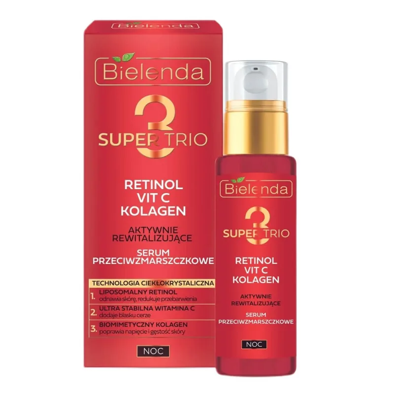 Bielenda Super Trio Active ser de noapte revitalizant antirid, 30 ml — preț și oferte
