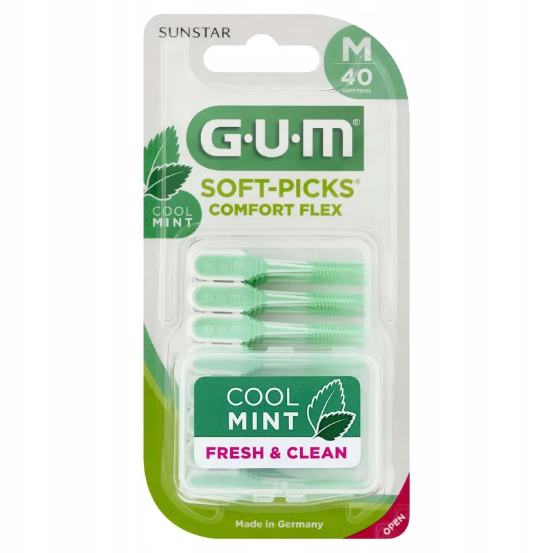GUM Soft-Picks Comfort Flex, Periuțe de dinți interdentare Cool Mint M, 40 buc — preț și oferte