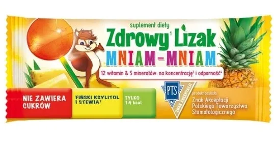 Acadea sănătoasă, Yum-Yum, 12 vitamine și 2 minerale, ananas, 1 buc Mniam — preț și oferte