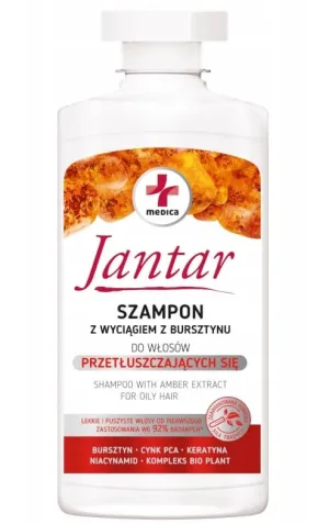 Jantar Medica Șampon pentru păr gras cu extract de chihlimbar, 330 ml