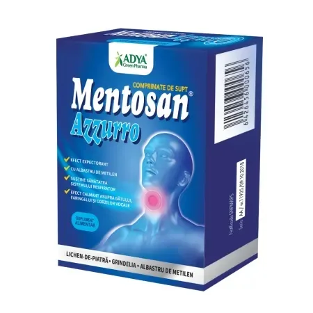 Mentosan Azzurro, 21 comprimate, Adya Green Pharma — preț și oferte