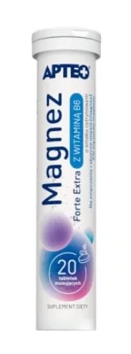 Apteo Magnesium Forte Extra cu vitamina B6 aromă de lămâie, 20 comprimate efervescente — preț și oferte
