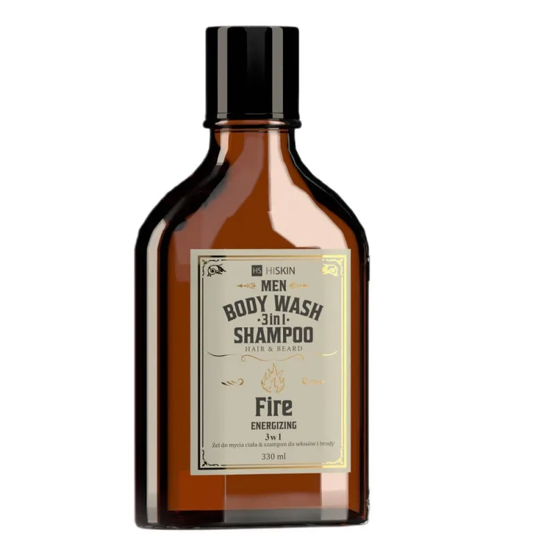 HiSkin Men Whisky Gel de spălare a corpului și șampon pentru păr și barbă 3in1 Fire, 330ml — preț și oferte