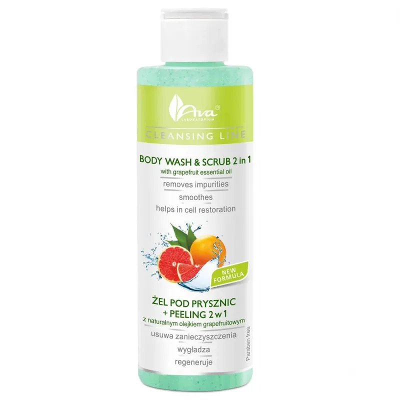 Ava Laboratorium Cleansing Line Gel de duș + Peeling 2în1 cu ulei natural de grapefruit 200 ml — preț și oferte