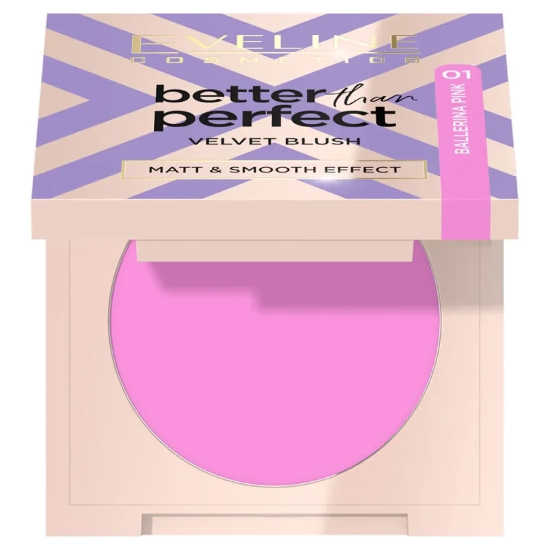 Eveline Cosmetics Better Than Perfect Velvet Blush Fard de obraz presat 01 Ballerina Pink, 2.3 g — preț și oferte