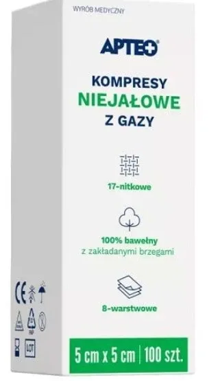 ApteoCare tampoane de tifon nesterile 5x5cm 100 bucăți — preț și oferte