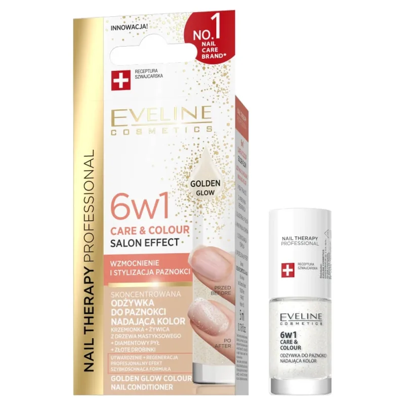 Eveline Cosmetics Therapy Professional Concentrated Nail Conditioner 6in1 Golden Glow, 5ml — preț și oferte