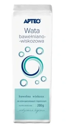 Vată de bumbac și viscoză, Apteo Care, 200g, 1 buc