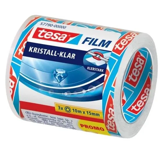 Tesa, Bandă transparentă 15mm x 10m, 3 bucăți — preț și oferte