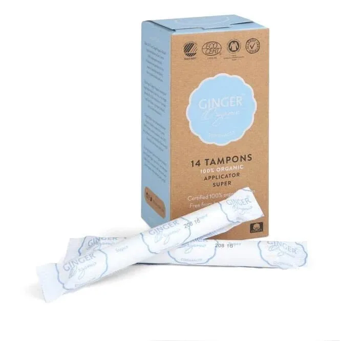 Tampoane organice Ginger cu aplicator Super, 14 bucăți Ginger Organic — preț și oferte