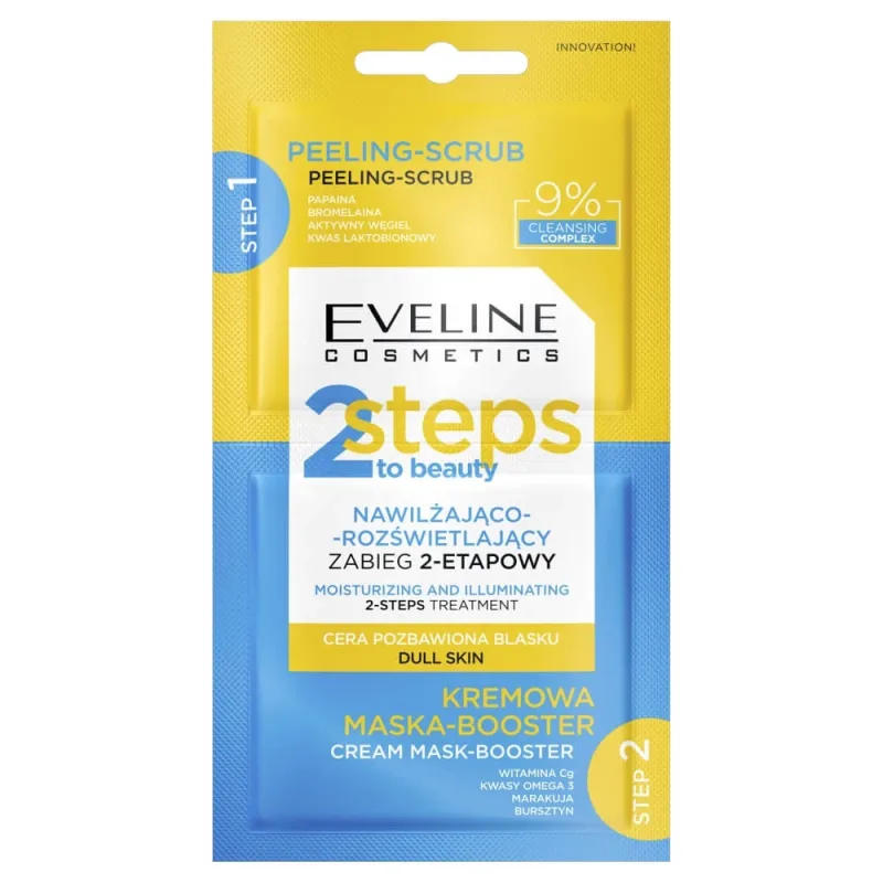 Eveline Cosmetics 2 Steps to Beauty Tratament hidratant și iluminator în 2 etape, 2x4 ml — preț și oferte