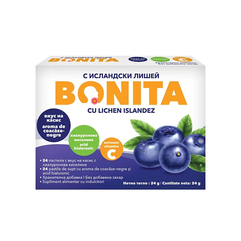Pastile de Supt cu Aroma de Coacaze Negre – Bonita, 24 Bucati VEDRA — preț și oferte